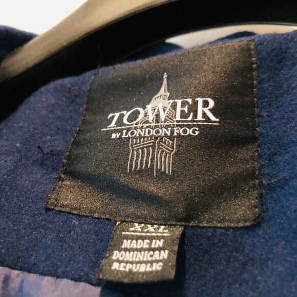 Blue wool car coat with hood. XXL EUC - Picture 3 of 3